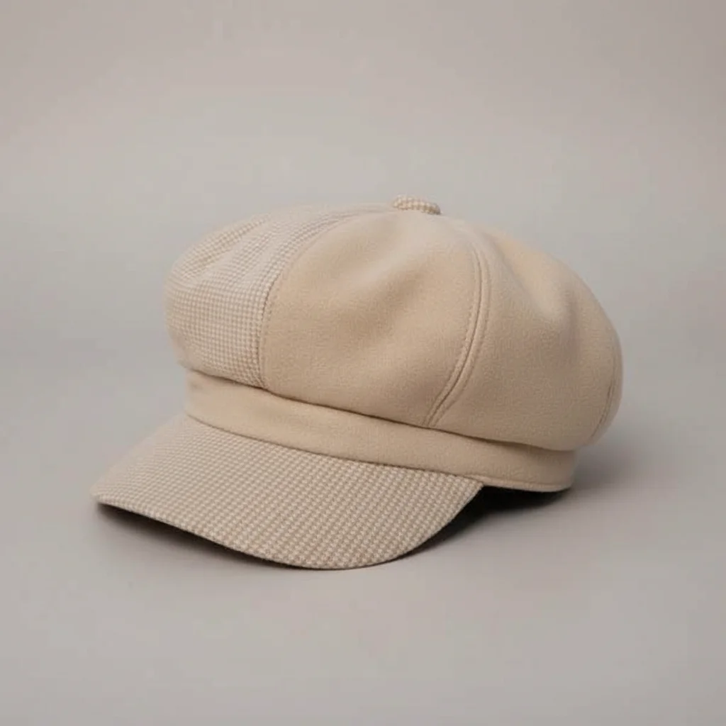 Casquette gavroche bicolore laine et coton - Vue 3 - casquette gavroche
