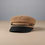 Casquette gavroche camel simili cuir marin - Vue 1 - casquette gavroche