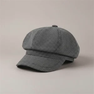 Casquette gavroche coton à carreaux ajustable - Vue 1 - casquette gavroche