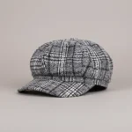 Casquette gavroche coton à carreaux femme souple - Vue 1 - casquette gavroche