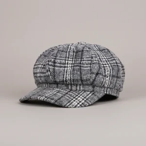 Casquette gavroche coton à carreaux femme souple - Vue 1 - casquette gavroche