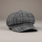 Casquette gavroche coton à carreaux style rétro - Vue 1 - casquette gavroche
