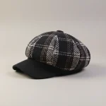 Casquette gavroche coton à carreaux style vintage - Vue 1 - casquette gavroche