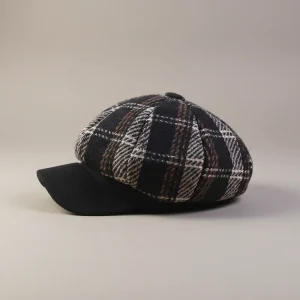 Casquette gavroche coton à carreaux style vintage - Vue 2 - casquette gavroche