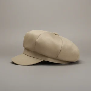 Casquette gavroche coton beige femme ajustable - Vue 2 - casquette gavroche