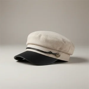 Casquette gavroche coton beige style marin - Vue 2 - casquette gavroche