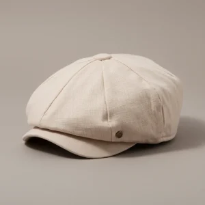 Casquette gavroche coton beige taille ajustable - Vue 1 - casquette gavroche