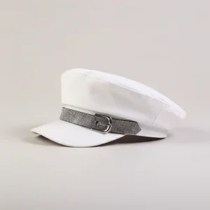 Casquette gavroche coton blanc style marin femme - Vue 2 - casquette gavroche