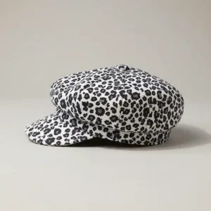 casquette gavroche coton imprimé léopard femme - Vue 2 - casquette gavroche
