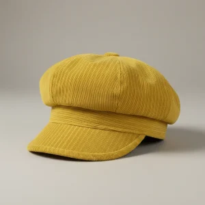 Casquette gavroche coton jaune style aguicheur - Vue 1 - casquette gavroche