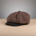 Casquette gavroche coton marron taille ajustable - Vue 1 - casquette gavroche