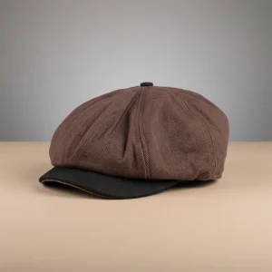 Casquette gavroche coton marron taille ajustable - Vue 1 - casquette gavroche