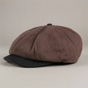 Casquette gavroche coton marron taille ajustable - Vue 2 - casquette gavroche