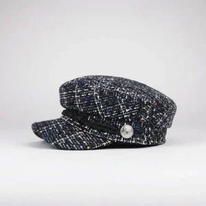 Casquette gavroche coton motif tweed femme - Vue 2 - casquette gavroche
