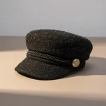 Casquette gavroche coton noir style marin - Vue 1 - casquette gavroche