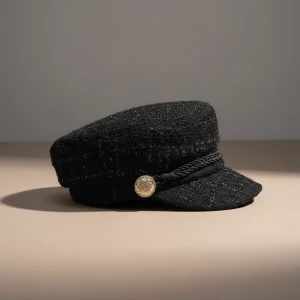 Casquette gavroche coton noir style marin - Vue 2 - casquette gavroche