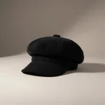 Casquette gavroche coton noir style vintage femme - Vue 1 - casquette gavroche