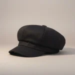 Casquette gavroche coton noir taille ajustable - Vue 1 - casquette gavroche