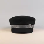 Casquette gavroche coton noir taille ajustable - Vue 1 - casquette gavroche