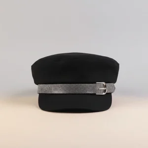 Casquette gavroche coton noir taille ajustable - Vue 1 - casquette gavroche