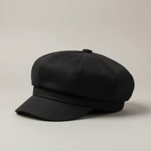 Casquette gavroche coton noir taille ajustable - Vue 2 - casquette gavroche