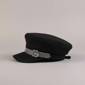Casquette gavroche coton noir taille ajustable - Vue 2 - casquette gavroche