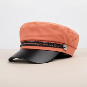 Casquette gavroche coton orange style marin - Vue 1 - casquette gavroche