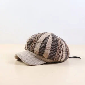 Casquette gavroche coton rayé taille ajustable - Vue 1 - casquette gavroche