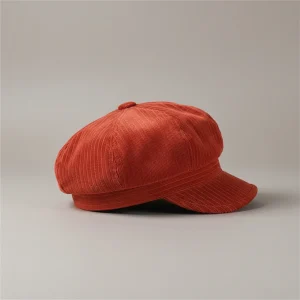 Casquette gavroche coton rouge brique femme - Vue 2 - casquette gavroche