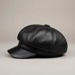 Casquette gavroche cuir femme style élégant - Vue 2 - casquette gavroche