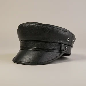 Casquette gavroche cuir femme style marin moderne - Vue 1 - casquette gavroche