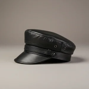 Casquette gavroche cuir femme style marin moderne - Vue 2 - casquette gavroche