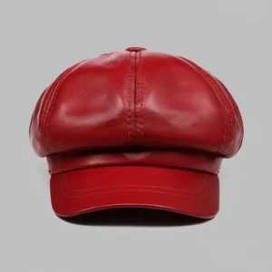 Casquette gavroche cuir femme style vintage - Vue 1 - casquette gavroche