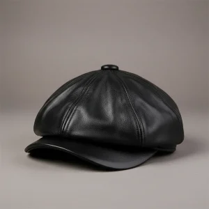 Casquette gavroche cuir homme style citadin - Vue 1 - casquette gavroche