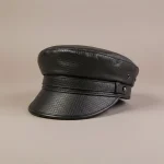 Casquette gavroche cuir motif discret - Vue 1 - casquette gavroche