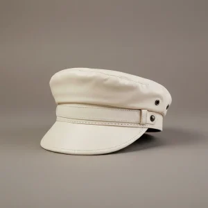 Casquette gavroche cuir style marin chic - Vue 1 - casquette gavroche