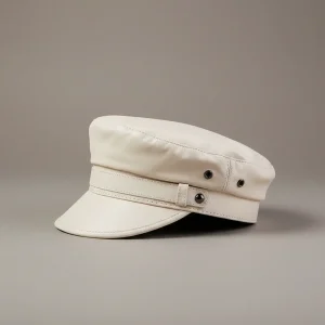 Casquette gavroche cuir style marin chic - Vue 2 - casquette gavroche