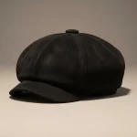 Casquette gavroche cuir suédé noir taille unique - Vue 1 - casquette gavroche