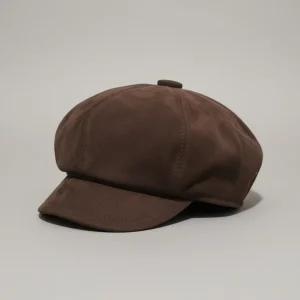 casquette gavroche cuir suédé style vintage - Vue 1 - casquette gavroche