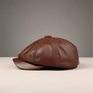 Casquette gavroche cuir véritable style authentique - Vue 2 - casquette gavroche