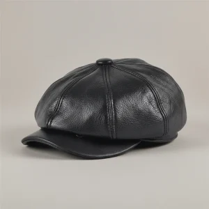 Casquette gavroche cuir véritable style élégant - Vue 2 - casquette gavroche
