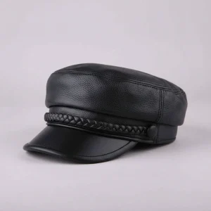 Casquette gavroche cuir véritable style marin - Vue 1 - casquette gavroche