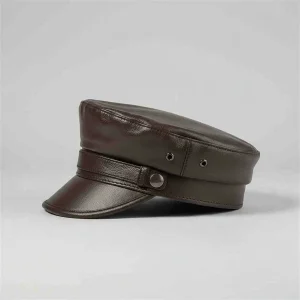 Casquette gavroche cuir véritable style marin - Vue 2 - casquette gavroche
