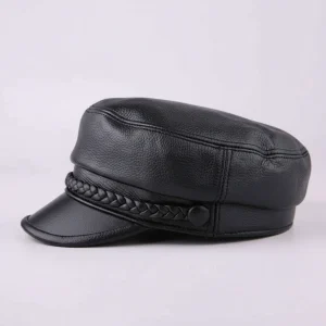 Casquette gavroche cuir véritable style marin - Vue 2 - casquette gavroche