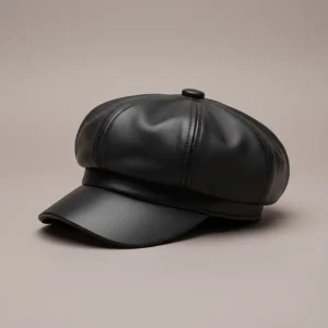 Casquette gavroche cuir véritable taille ajustable - Vue 1 - casquette gavroche