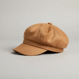 Casquette gavroche daim camel taille unique - Vue 2 - casquette gavroche