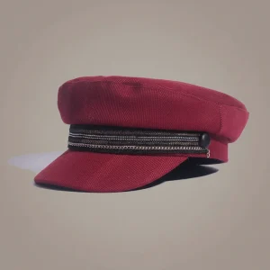 Casquette gavroche denim rouge style marin - Vue 1 - casquette gavroche