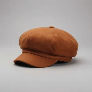 Casquette gavroche enfant camel effet daim - Vue 1 - casquette gavroche
