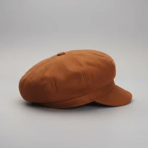 Casquette gavroche enfant camel effet daim - Vue 2 - casquette gavroche