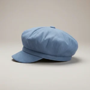 Casquette gavroche enfant polyester bleu vintage - Vue 2 - casquette gavroche